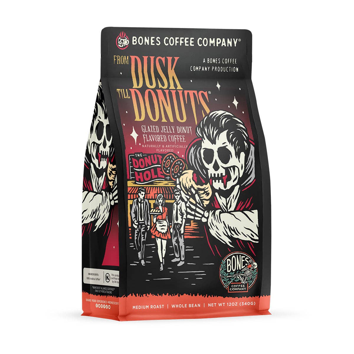 Bones Coffee Company - Wholesale Koffiebonen - From Dusk Till Donuts Coffee | 12oz | Whole Bean & Ground4
