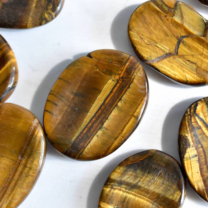 Tigers Eye Worry Stone for wholesale by CRISTALLI E STELLE