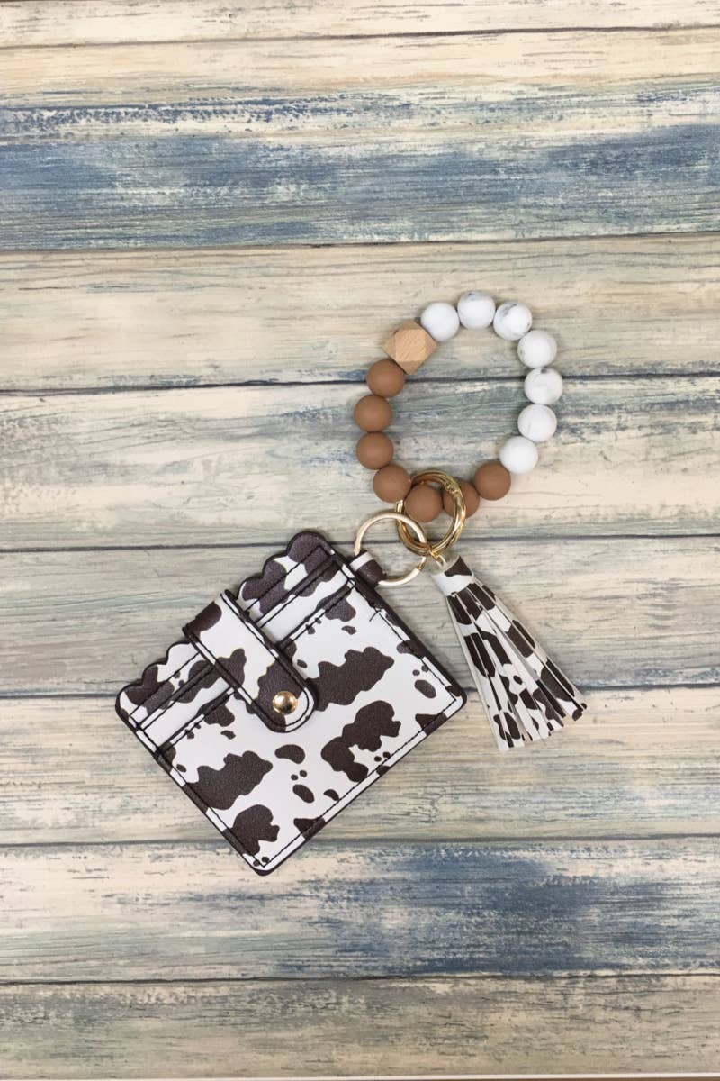 DESHENG ENTERPRISE - Wholesale Keychain - Women's - PRINTED SILICONE BEADED BRACELET CARD HOLDER KEYCHAIN 0