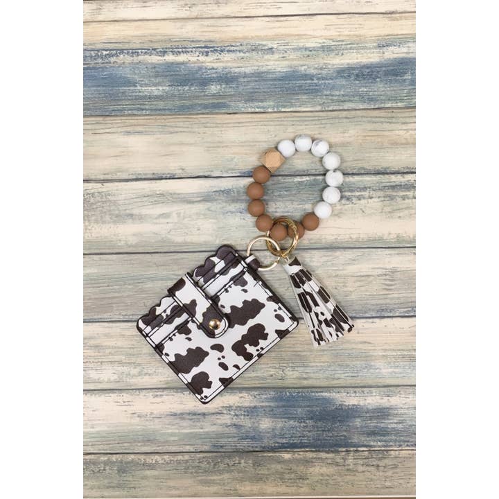 DESHENG ENTERPRISE - Wholesale Keychain - Women's - PRINTED SILICONE BEADED BRACELET CARD HOLDER KEYCHAIN