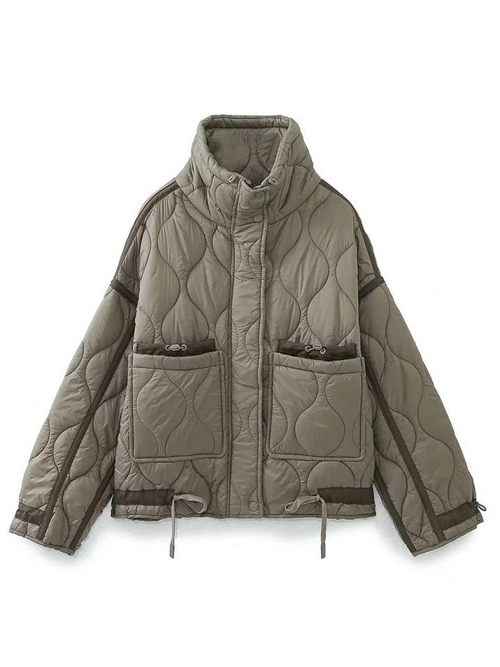 safistyle - Wholesale Jacket - Women's - Quilted High-Collar Oversized Jacket3