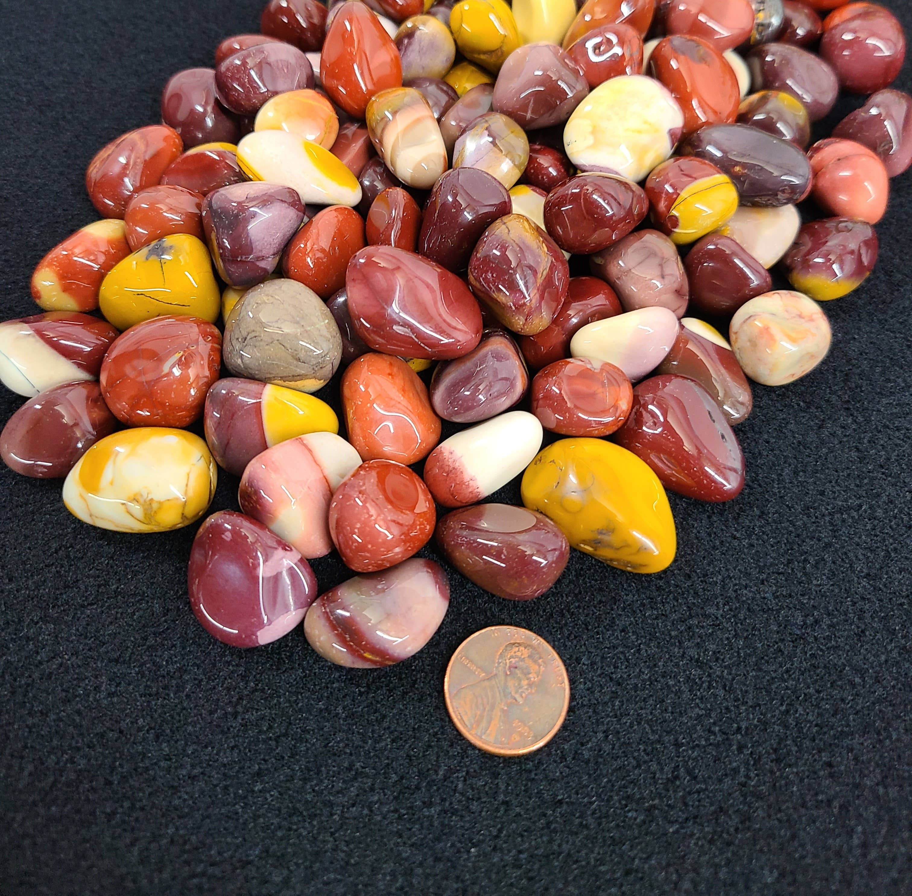 Meraki Gemstones - Wholesale Spiritual Stone/Crystal - Mookaite Jasper Gemstone(1kg/2.2 lbs.) Tumbled Stone 20-25mm2