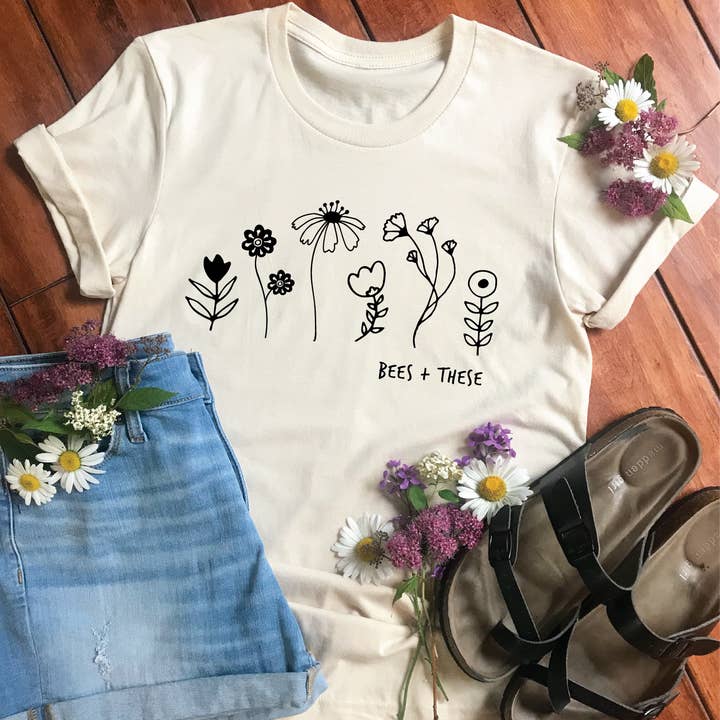 Nature Supply Co - Wholesale Screen Printed T-Shirt - Women's - Bees + These Graphic Tee | Womens Clothing T Shirts