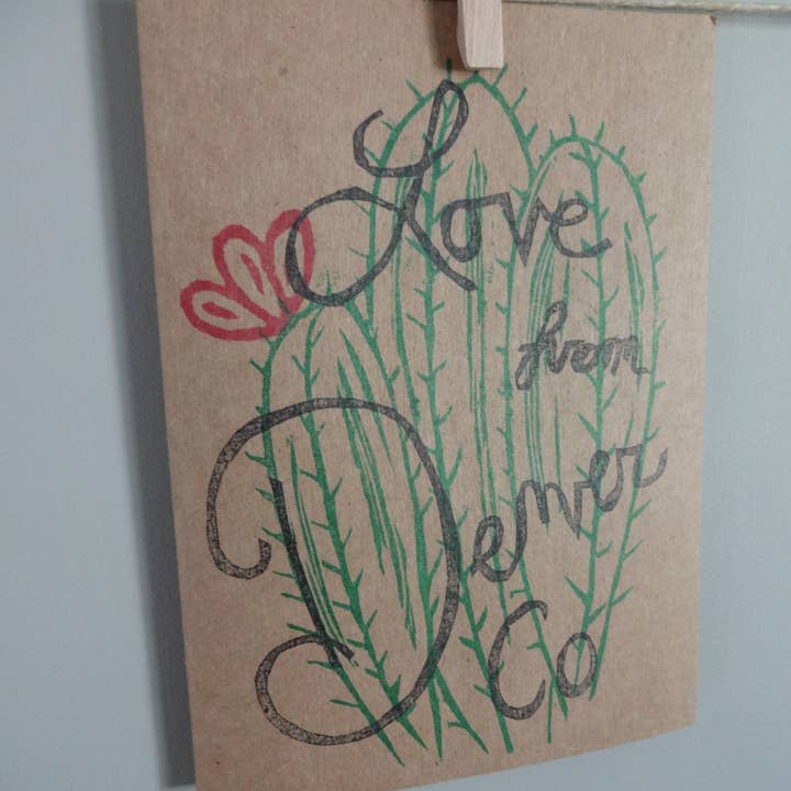 The Foxes Tail - Wholesale Love Card - Love From... Cactus Handmade Note Card4