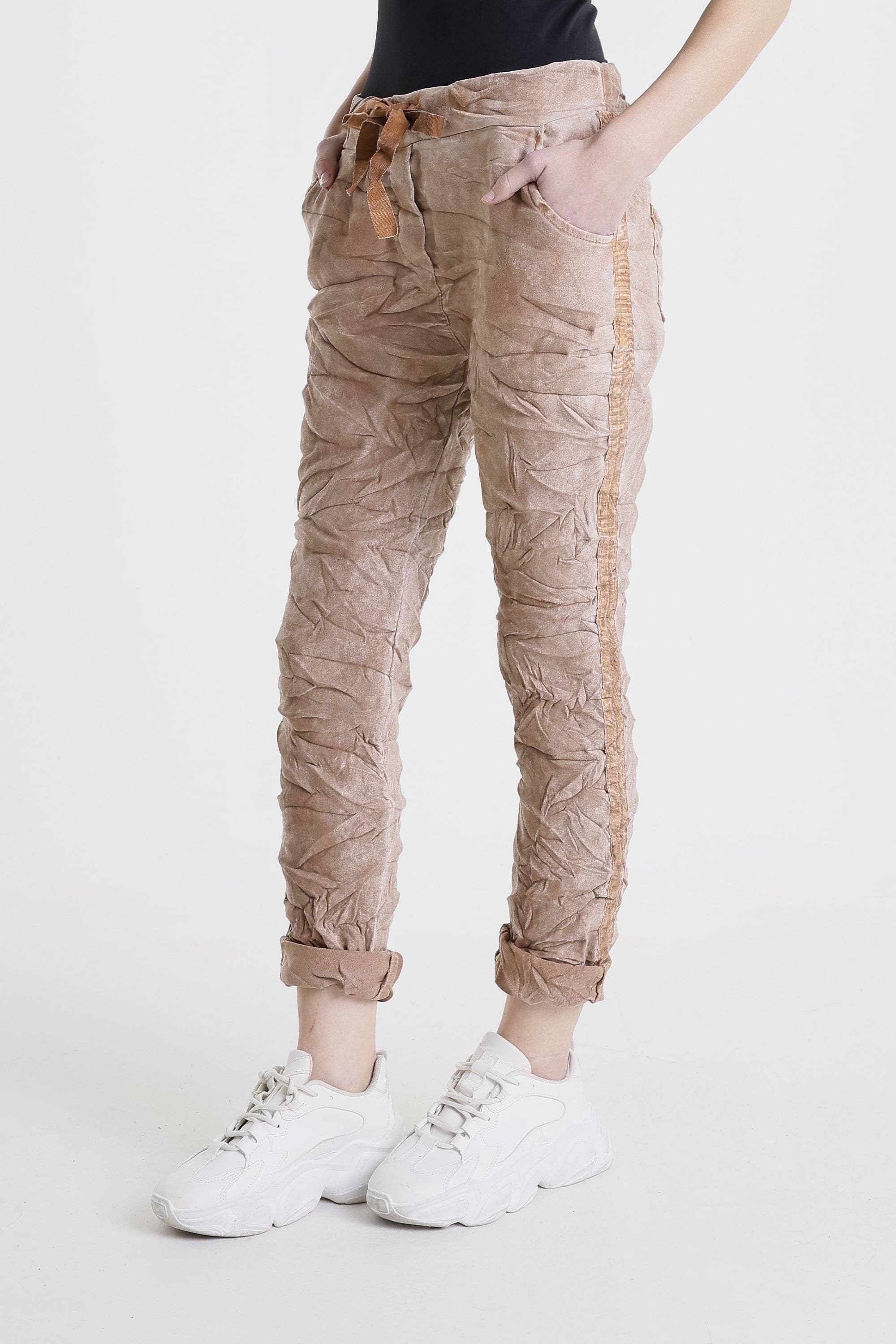 TINA Stephens Italy/Tees By Tina - Vente Pantalon – femme - Pantalon à bande tuxedo en suédine Kendyl (PL136U)6