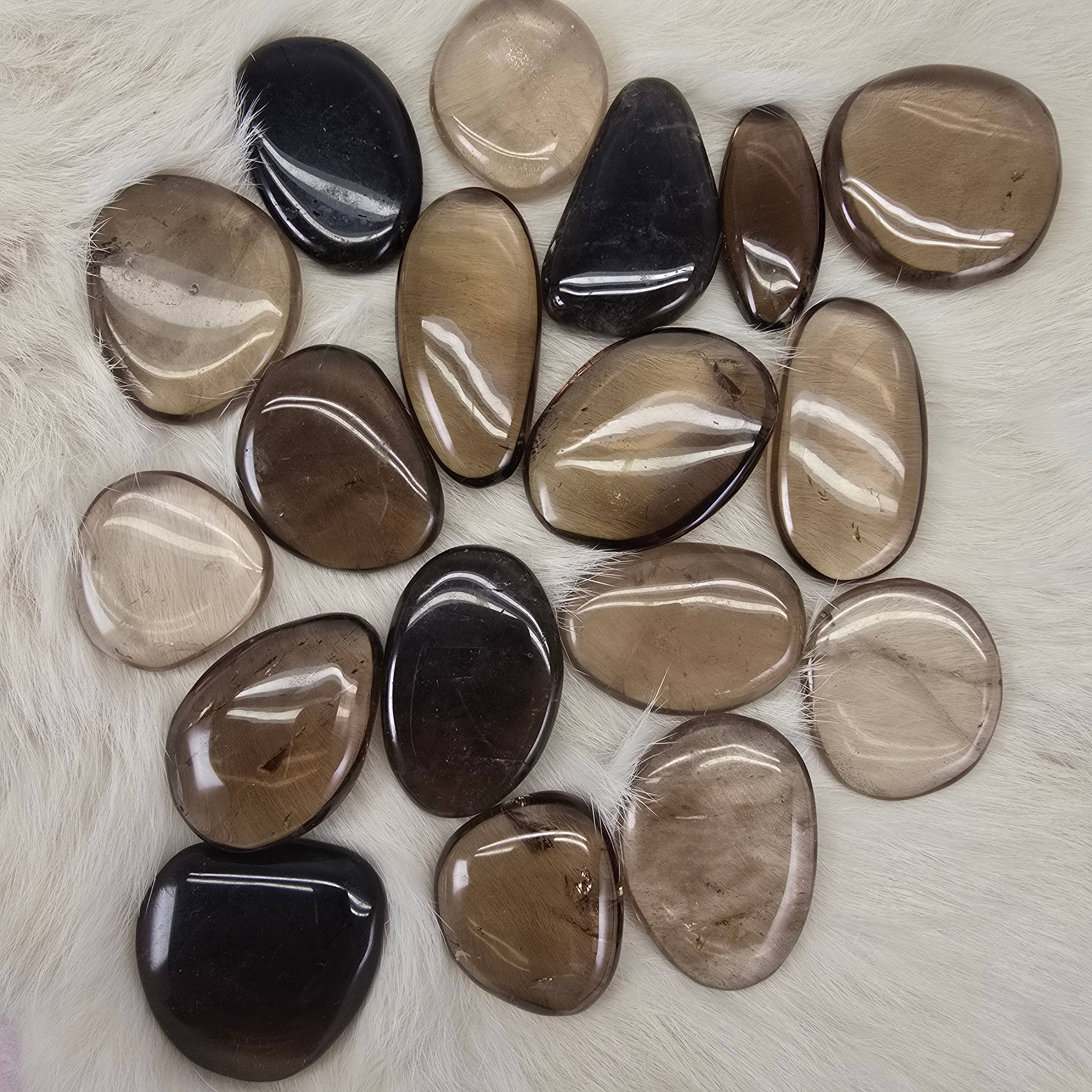 Aquamarine Daydream Wholesale - Wholesale Spiritual Stone/Crystal - .5 Kilo Smoky Quartz Flat Palm Stones ~ Bulk Crystals1