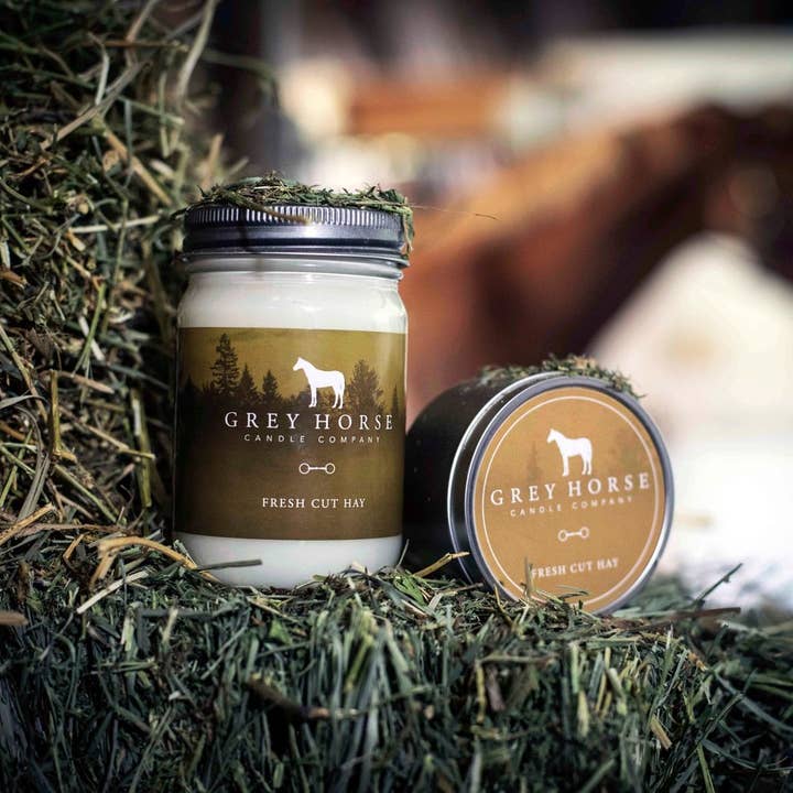 Grey Horse Candle Company - Wholesale Jar/Filled Candle - Fresh Cut Hay Soy Candle - SCENT OF THE MONTH