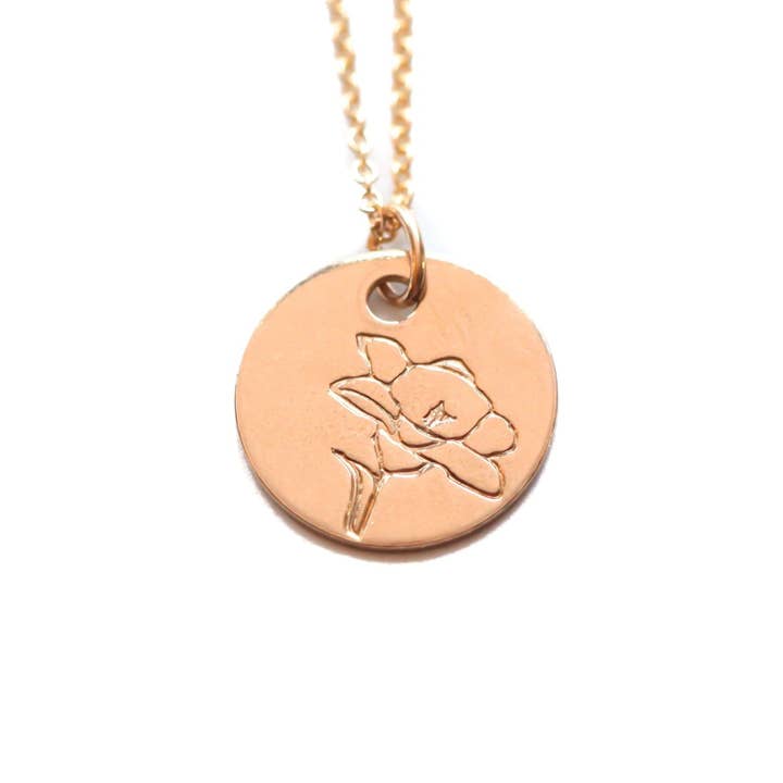 Collar con flores natales de narcisos para marzo para venta al por mayor de Julia Szendrei Jewelry