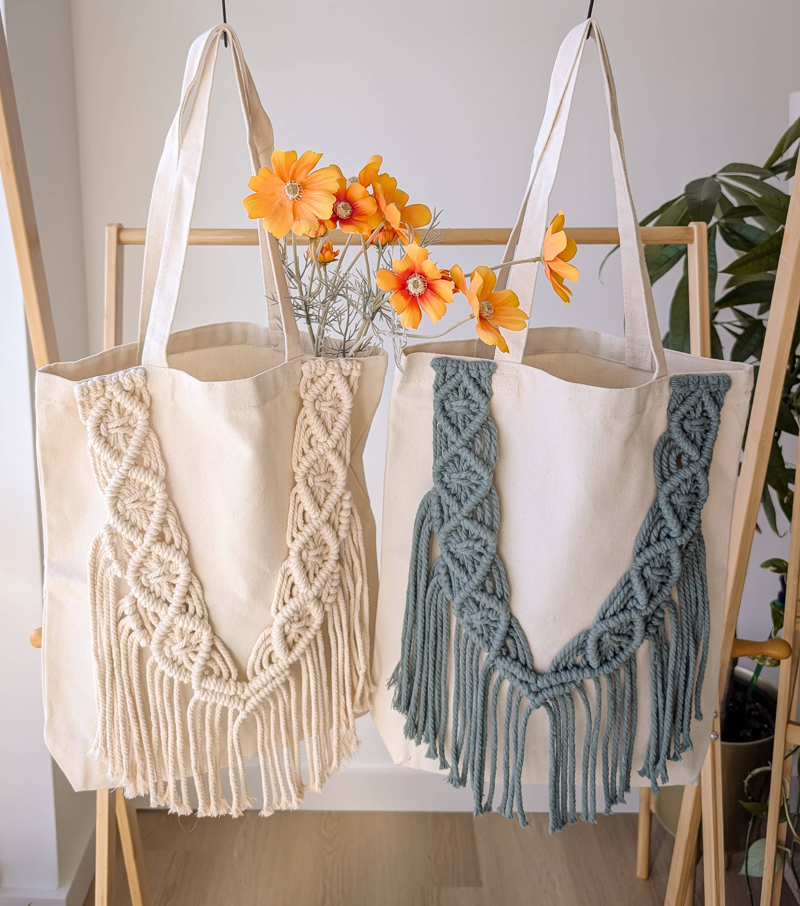 The Artisanal Bazaar - Wholesale Tote Bag - Unisex - Handmade Macrame Canvas Tote Bag for Beach, Market, Everyday3