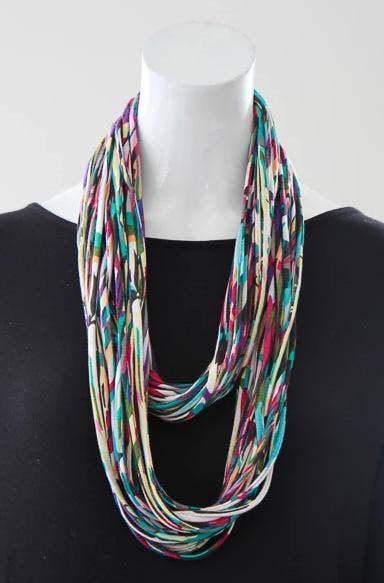 Necknots - Wholesale Scarf - Women's - Scarf or Necklace in Multi-colored print 'Paint Party'2