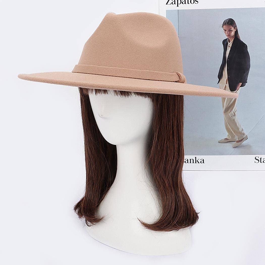 3AM BY H&D ACCESSORIES - Wholesale Fedora - Women's -  Faux Wool Leo Band Fedora Hat19