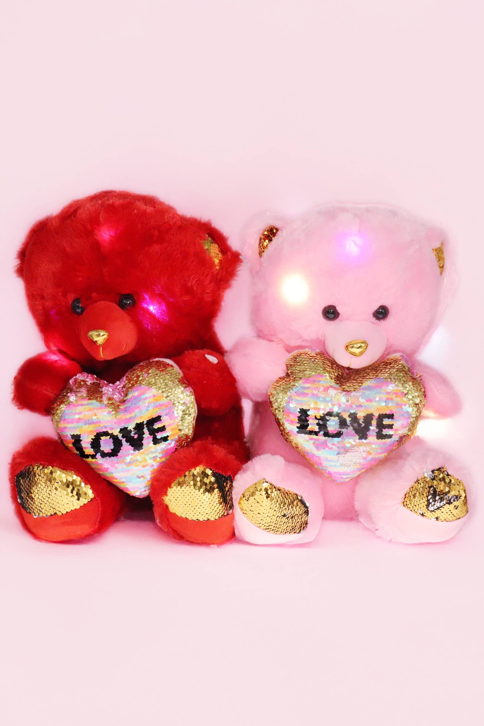 Cap Zone - Wholesale Stuffed/plush toy – Kids & baby - Sequins Teddy Bear Music LED Stuffed Toy - 15 In0