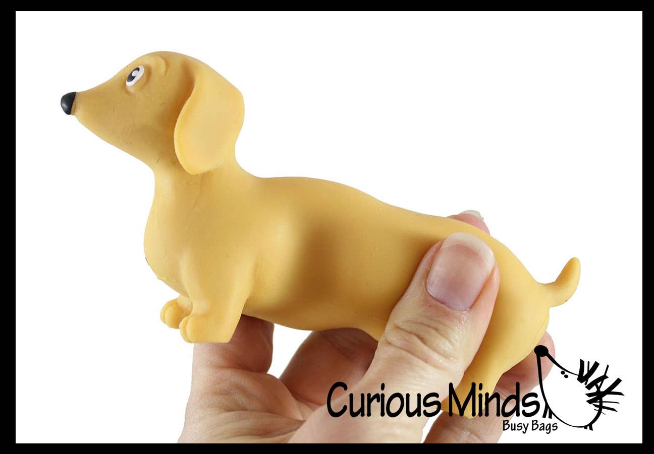 Curious Minds Toys – wholesale Squishy toy – Kids & Baby – 1 Stretchy Weiner Dog Crushed Bead Sand Filled - Doggy Lover6