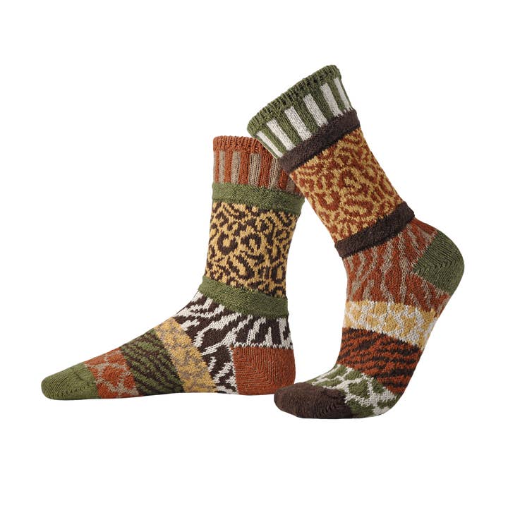 Solmate Socks - Wholesale Socks - Women's - Savanna Crew Socks | Gives Back To Wildlife Conservation 0