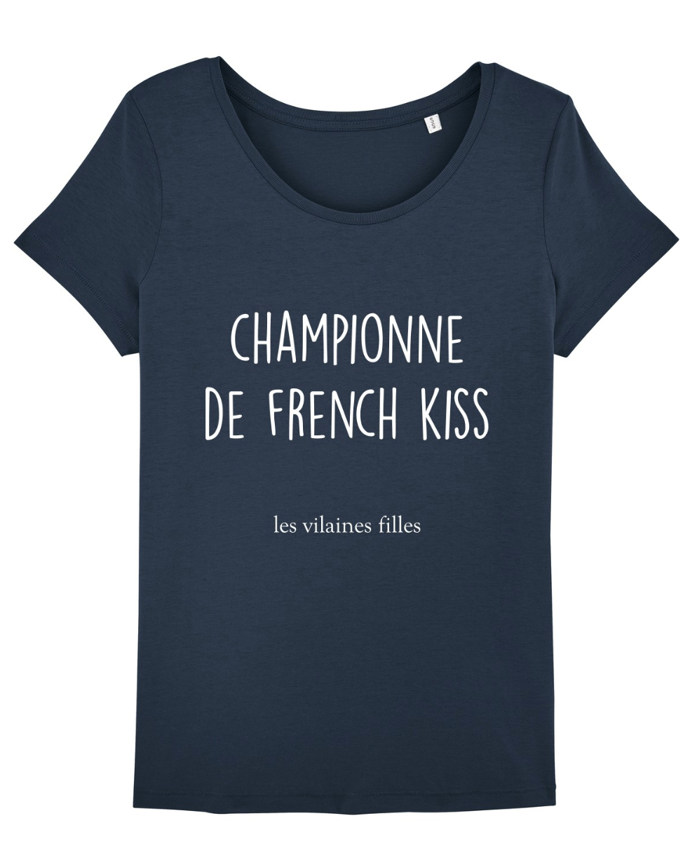 Les Vilaines Filles - Wholesale Screen Printed T-Shirt - Women's - Round neck t-shirt Champion of organic French kiss2