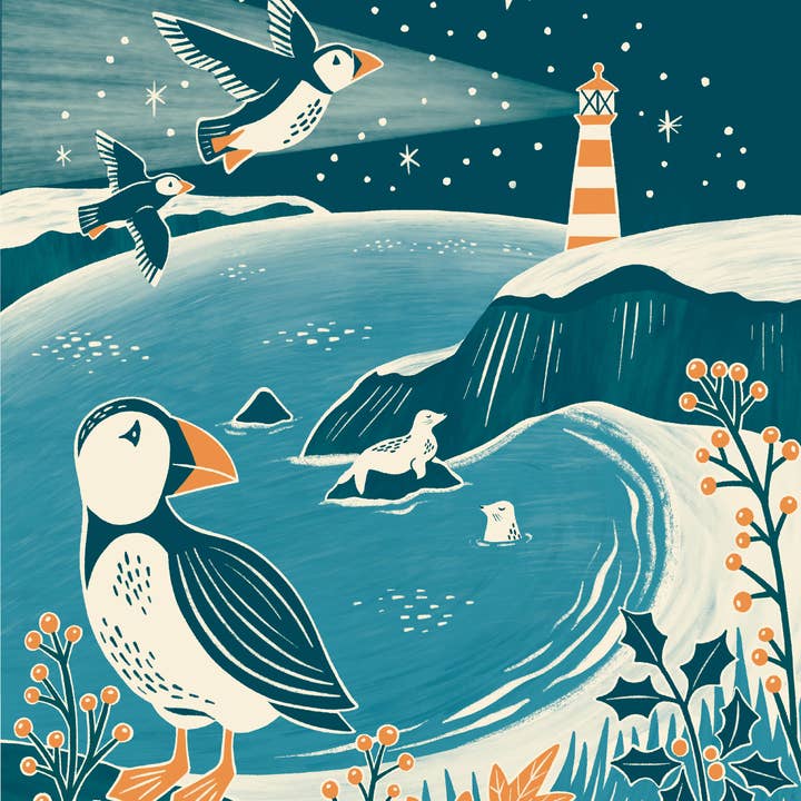 Bird & Co Studio - Wholesale Christmas card - Coastal Snow Globe | Seaside Charity Christmas Card2