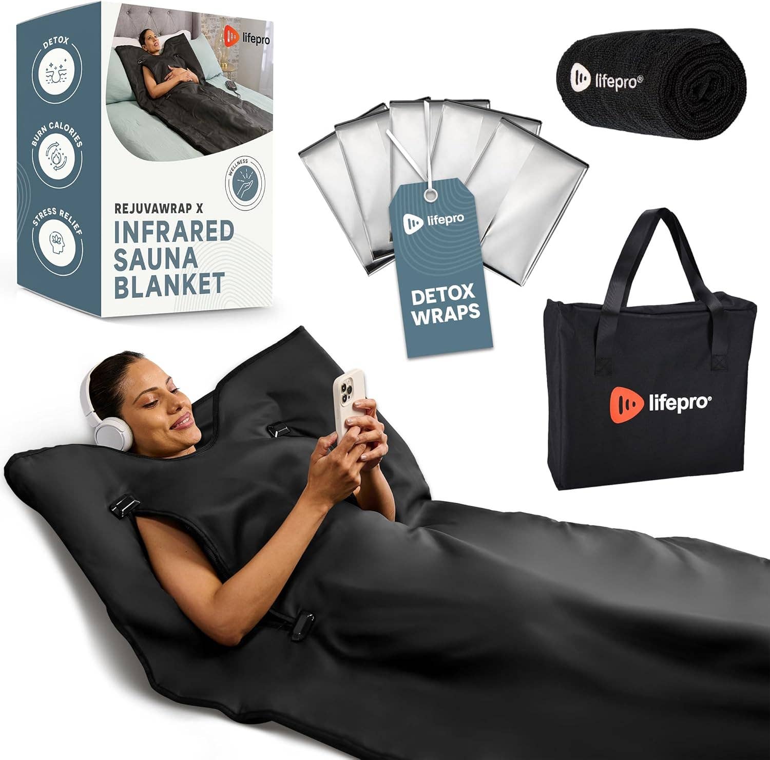 LifePro - Wholesale Body Massager - LifePro RejuvaWrap Infrared Sauna Blanket – 9 Heat Levels0