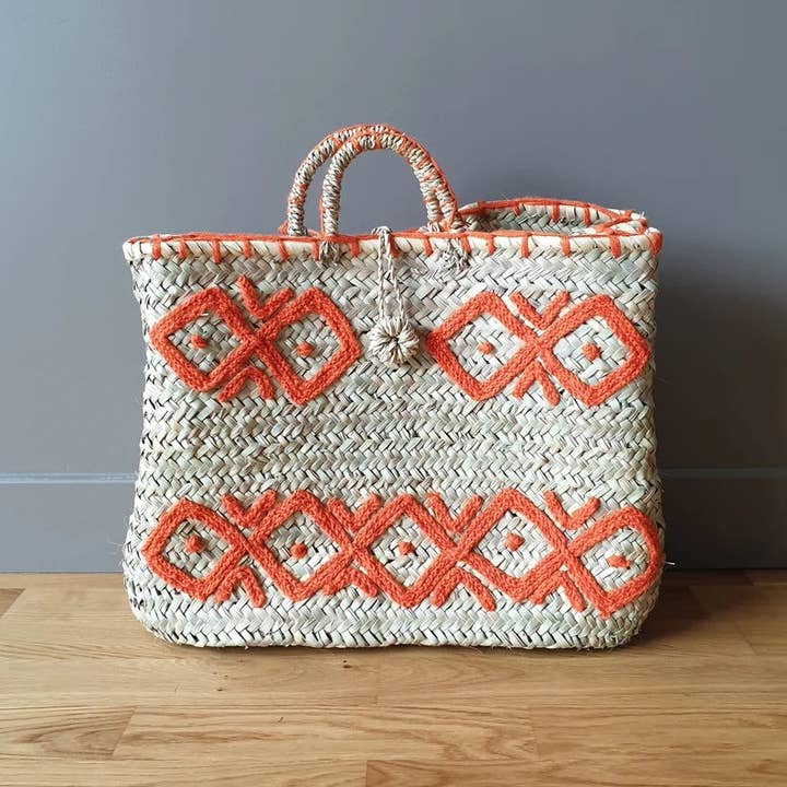 MIRAMAR Store - Vendita all'ingrosso Borsa tote - Donna - Borse in paglia marocchina tessute a mano con motivi geometrici