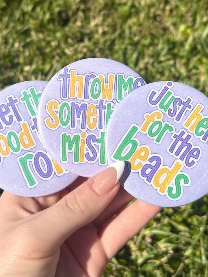 Boutons Personnalisés de Mardi Gras pour la vente par La Luna Belle LLC
