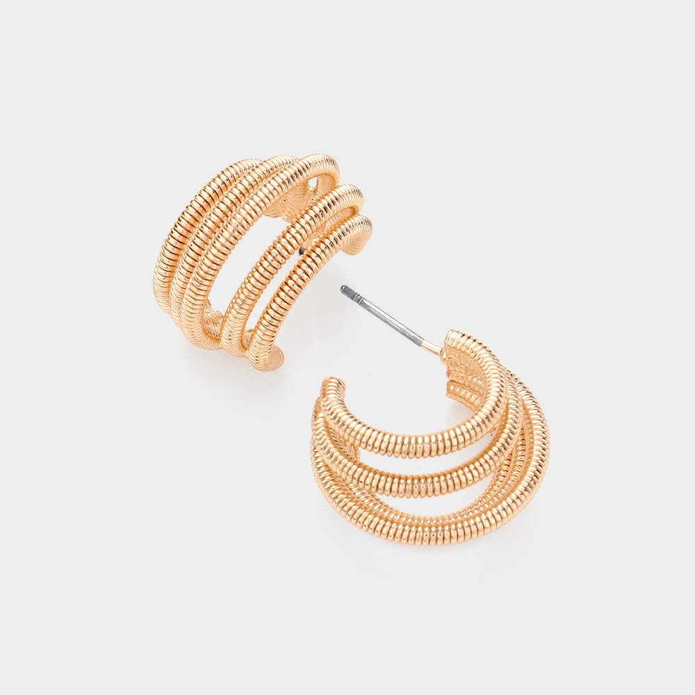 Sensibling Corp. - Wholesale Hoop Earrings - Metal Coil Hoop Earrings0