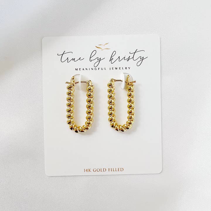 True by Kristy Jewelry - Wholesale Hoop Earrings - Dockside Croissant Hoops Earrings Gold Filled