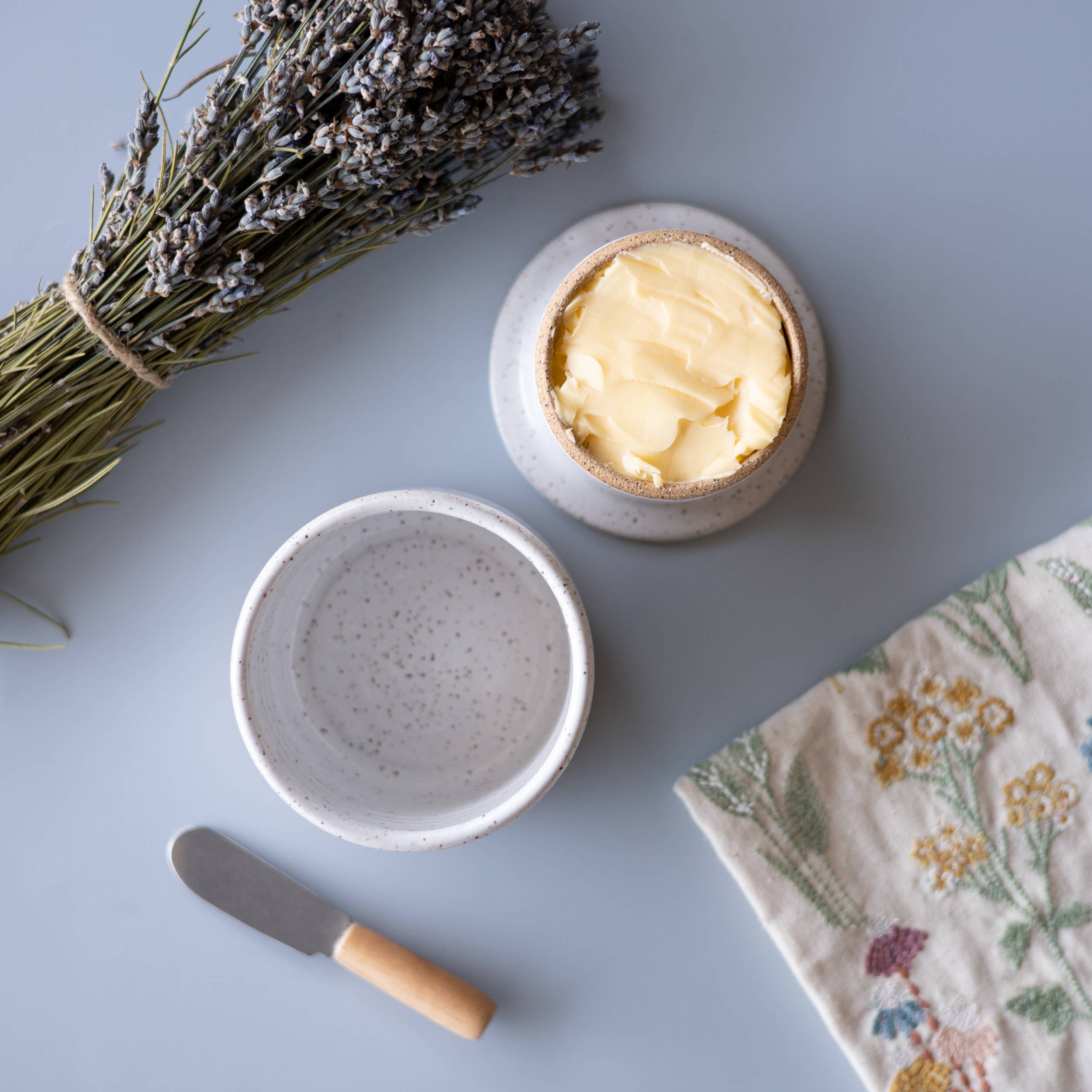 Camilla's Collection - Wholesale Butter Dish - Ceramic French Butter Crock | Speckled White | Handmade2