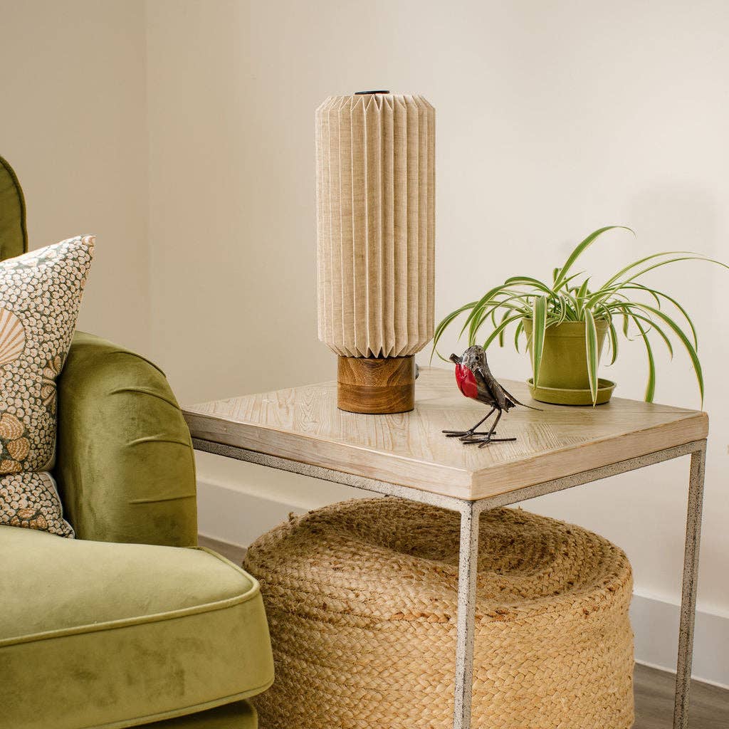 Arthur Cameron - Wholesale Accent/Desk Lamp - Abner - Modern Table Lamp - Cotton Shade - Wooden Base0