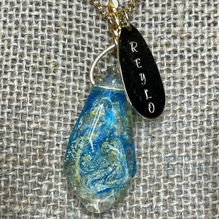 BlueButterflyBazaar - Wholesale Pendant/Charm Necklace - Reylo Kyber Crystal Necklace Yellow and Blue for Rey and Ben Solo crystal Star Wars Gift