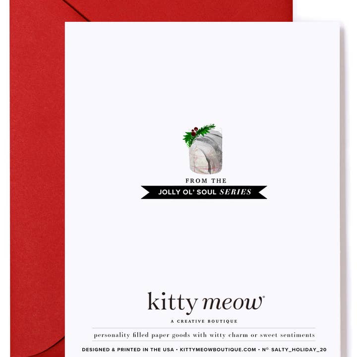 Kitty Meow Boutique - Wholesale Christmas Card - Gin-gle All the Way - Funny Holiday Greeting Card
