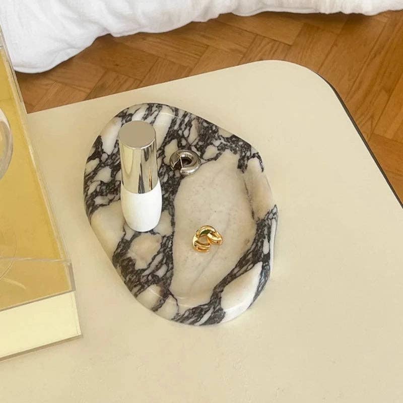 Kiyo Home - Wholesale Decorative Tray - Calacatta Marble Tray | Marble Catchall | Large Serving Tray5
