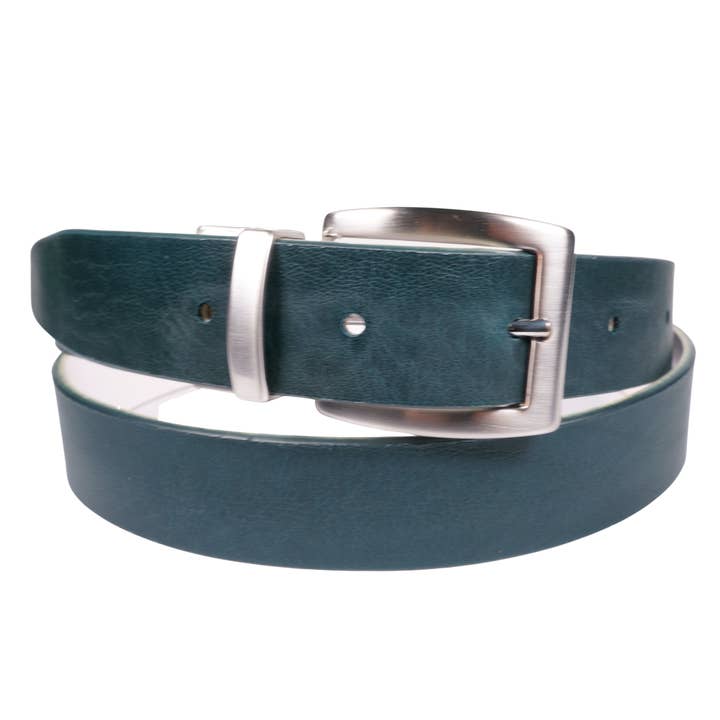 Tailorbelt - Wholesale Belt - Men's - Reversible twist belt white avio green genuine leather