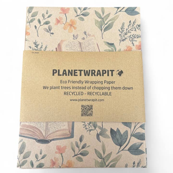 PlanetWrapIt - Wholesale Wrapping Paper Roll - Book Recycled Kraft Wrapping Paper Gift Wrap 1