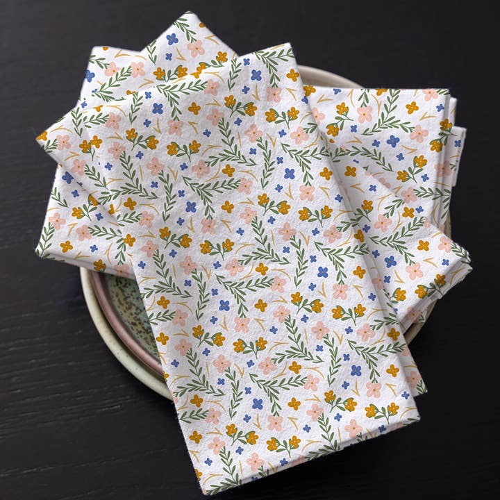 Serviettes en tissu Wildflower - Linge de table floral printanier pour la vente par Gingiber