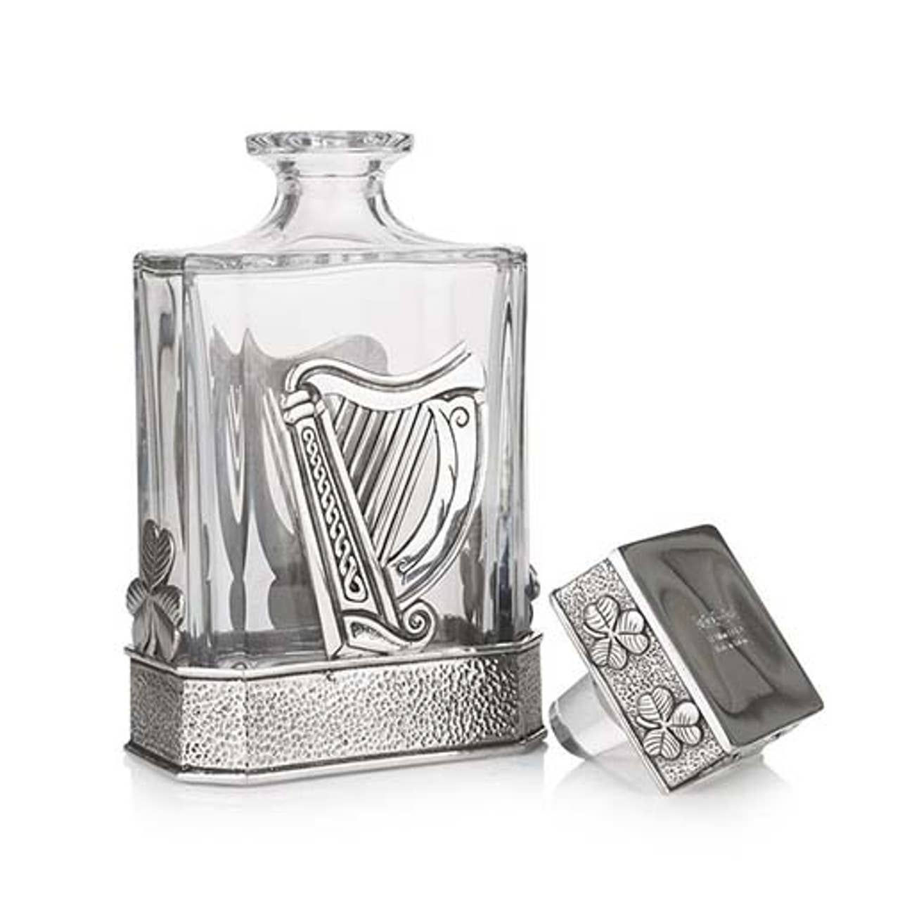 Dublin Gift Company - Wholesale Decanter - Irish Harp and Shamrock Pewter Decanter1