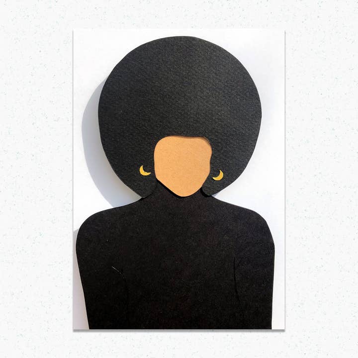 Angela Davis: Framed, Handmade, Paper Art Piece for wholesale by Paper for the People