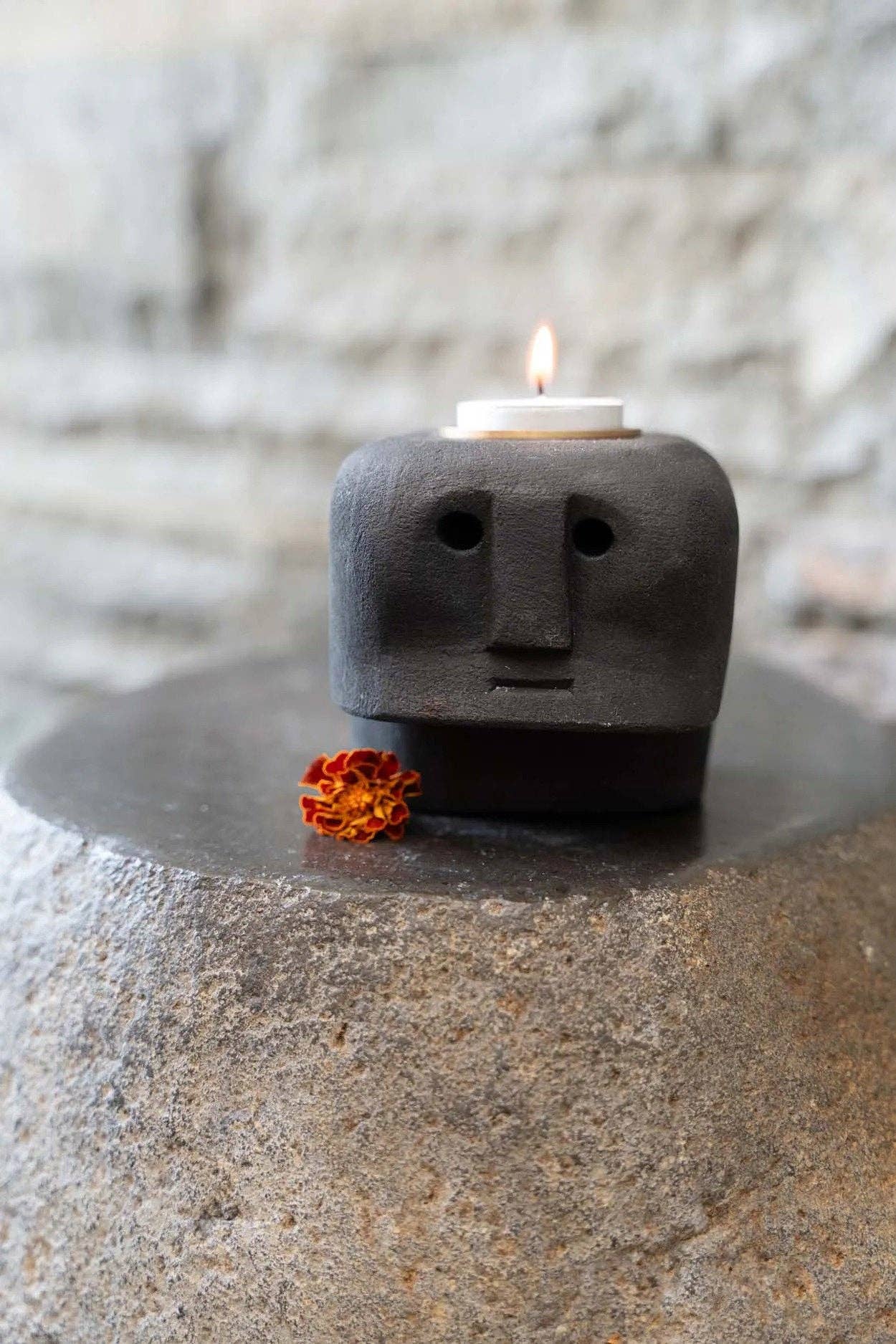 Bazar Bizar Living - Wholesale Candle Holder - The Sumba Stone #27 Candle Holder1