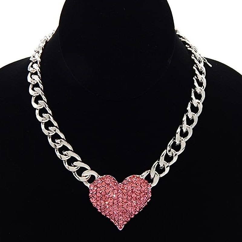 Diacly - Wholesale Pendant/Charm Necklace - Bling Rhinestone Heart Chain Necklace2