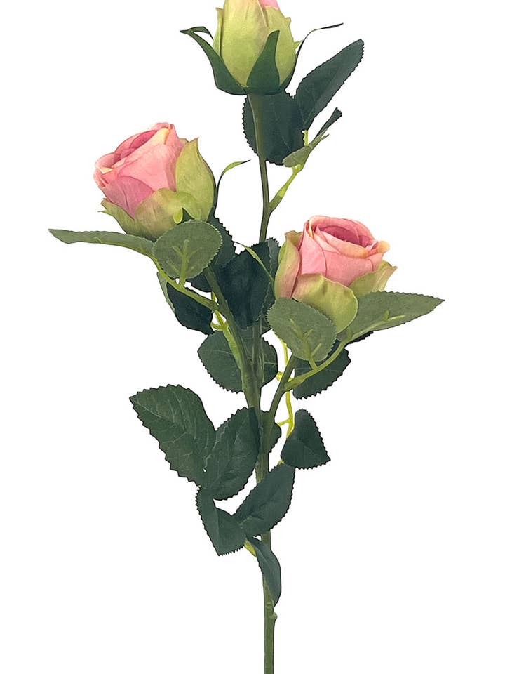 GREN MED 3 SMÅ ROSOR, POLYESTER. ROSA, 56 cm (5 cm) för wholesale av Aguilar Málaga