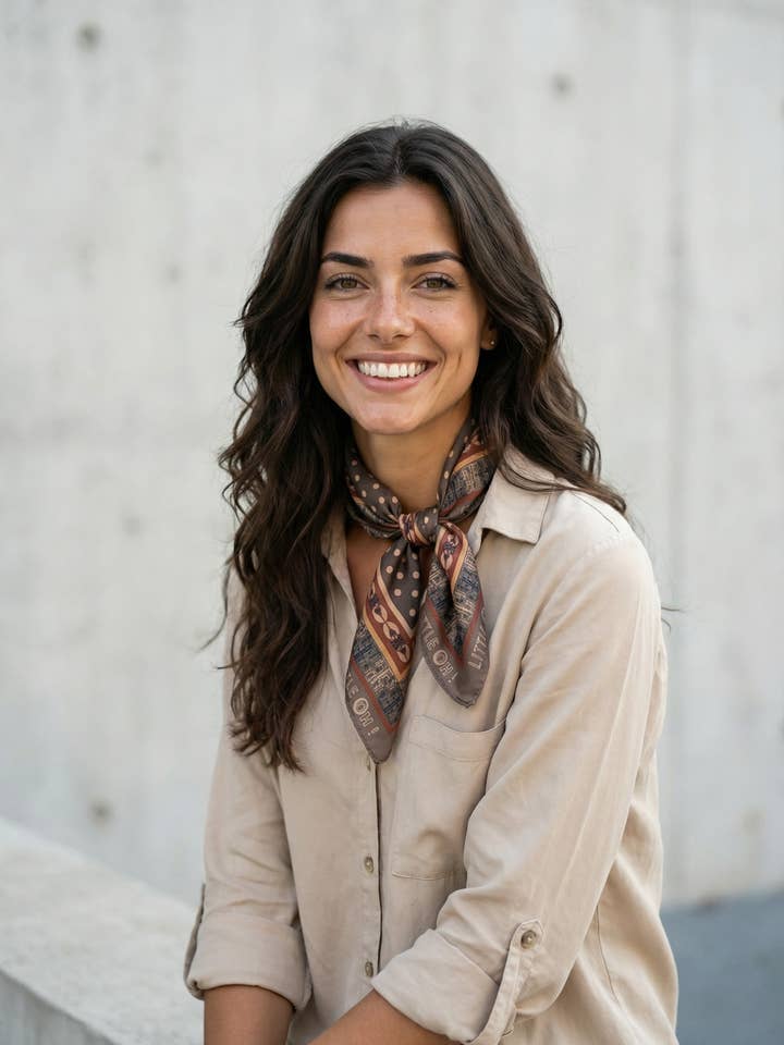 Satin scarf 70x70 ref. 9061 - Amber Gray for wholesale by Little Oh!