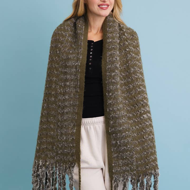 Leto Accessories - Wholesale Scarf - Unisex - Ultra Soft Chenille Tassel Scarf - 6 Colors!2