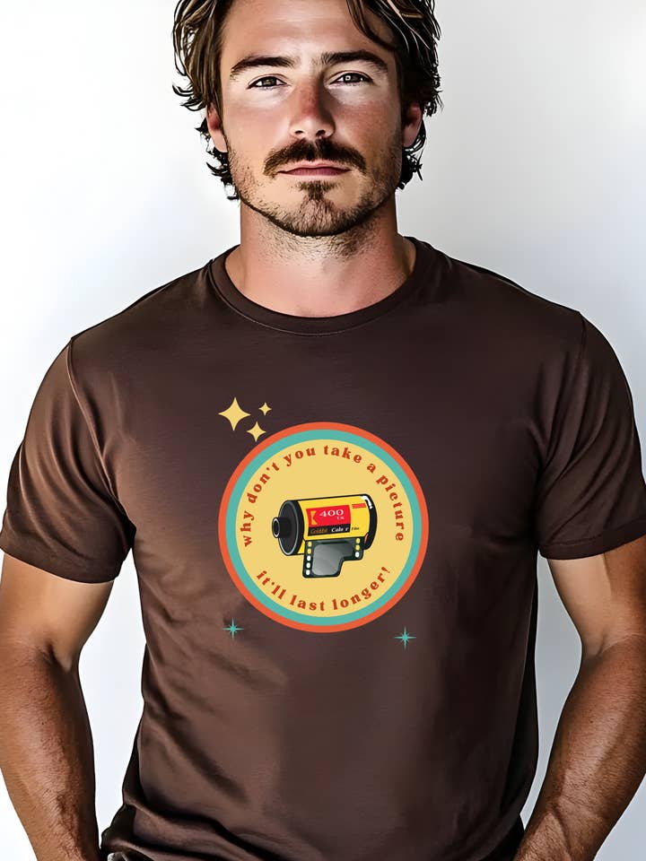 TAKE A PICTURE IT WILL LAST LONGER - RELAXED FIT TEE BROWN for wholesale by Cherry Chic Designs