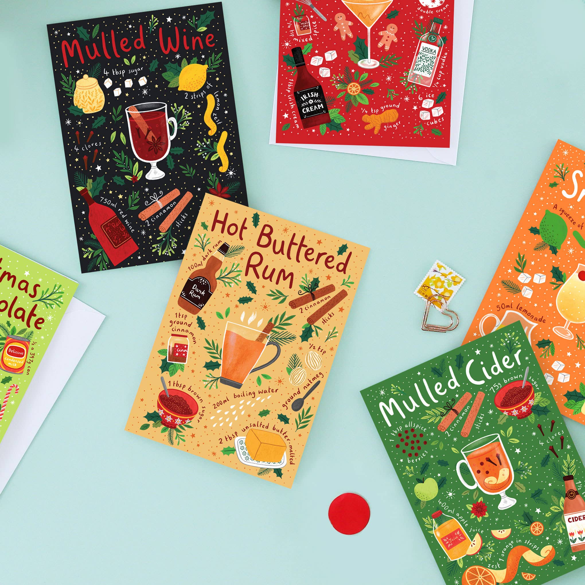 Pear Tree Press - Wholesale Christmas Card - General Merry & Bright Christmas Card - Bestseller (6 Cards)8