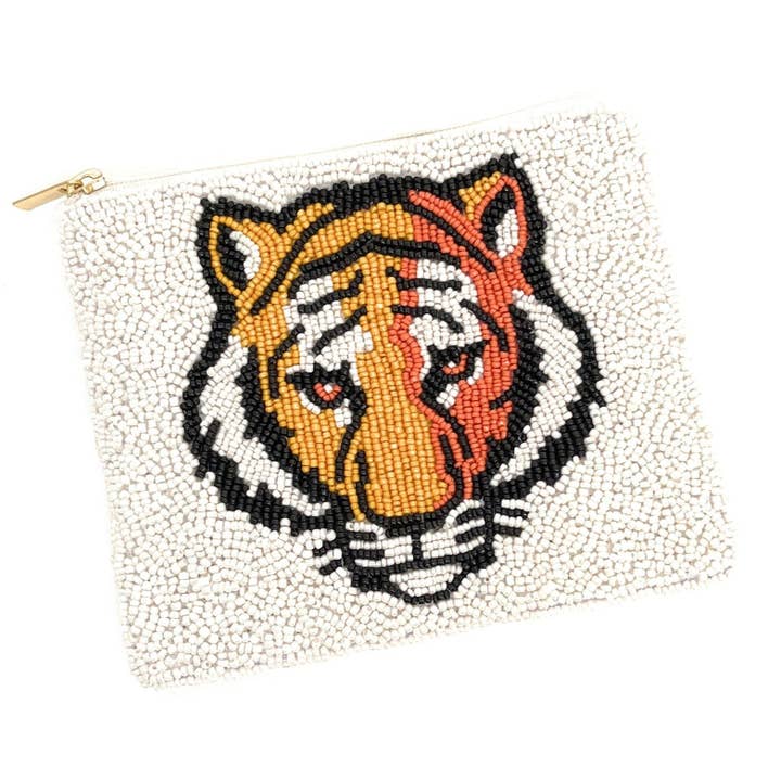 Twine and Love - Wholesale Coin Purse - Women's - Tiger Beaded Pouch2