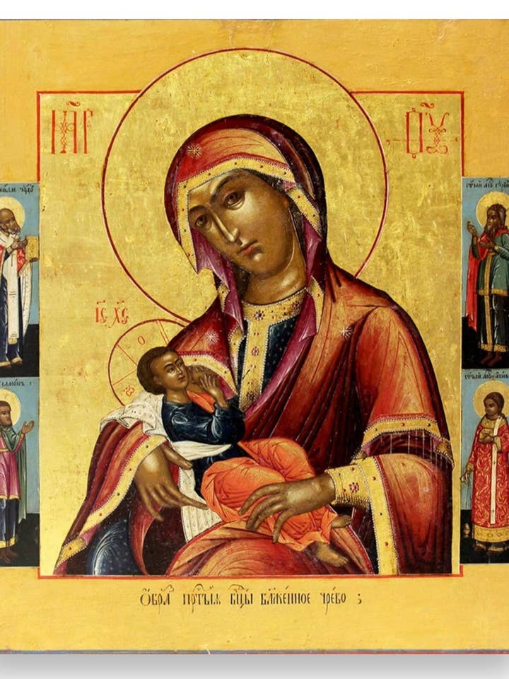Ícone da Virgem Lactante da Mãe de Deus "Bendito Ventre" (ou "Barlovskaya") por atacado de Iconsofsaints