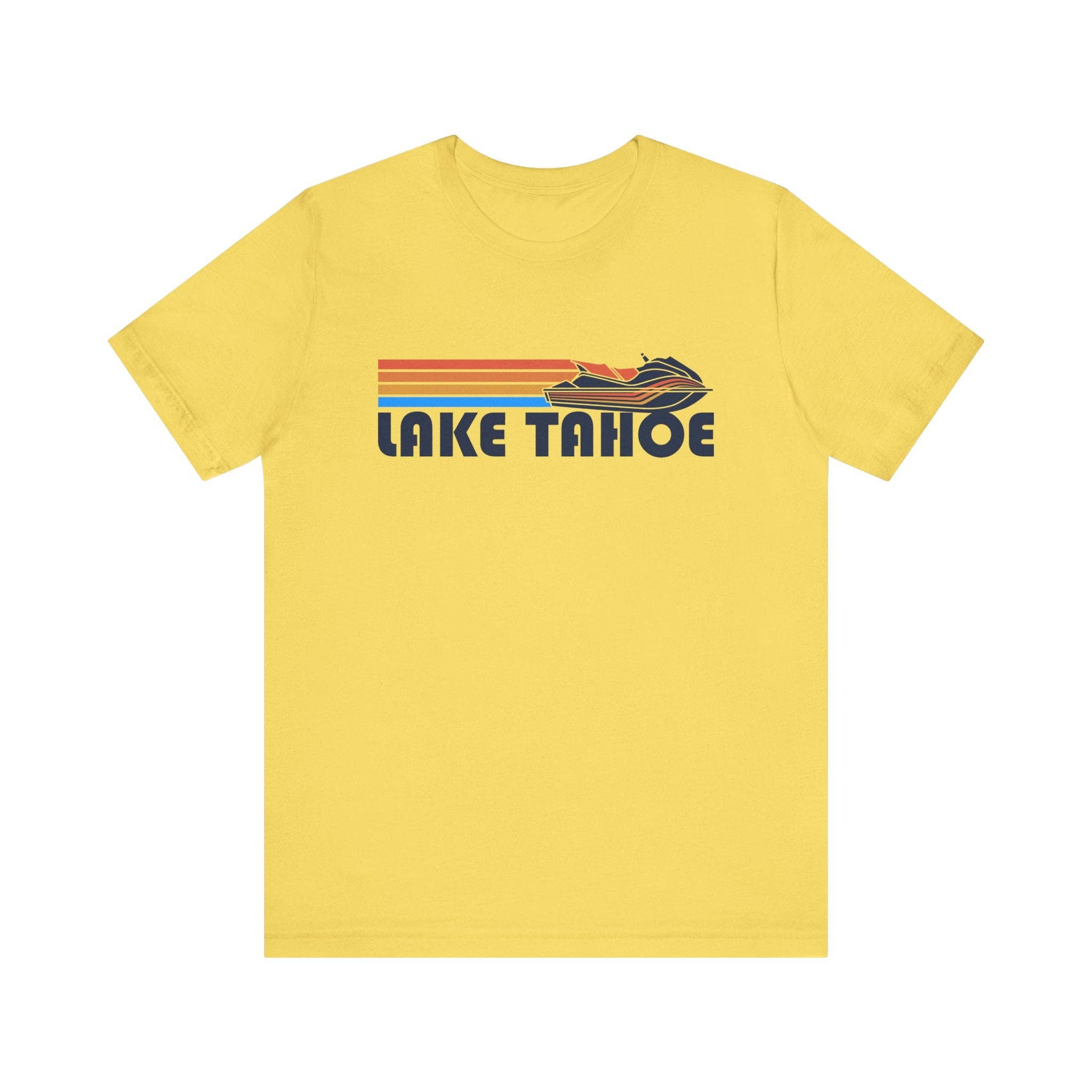 Hey Mountains - Wholesale Screen Printed T-Shirt - Unisex - Lake Tahoe, California T Shirt - Retro Jetski Graphic Tee2