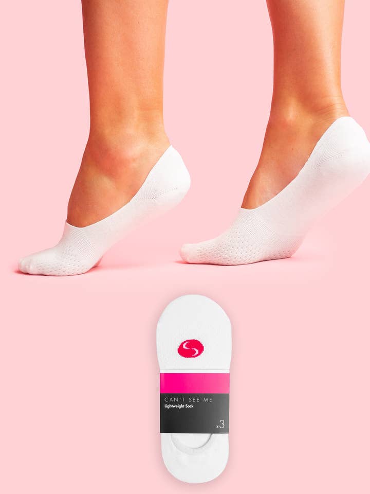 Can't See Me Sock - White 3 Pack for wholesale by Cadenshae