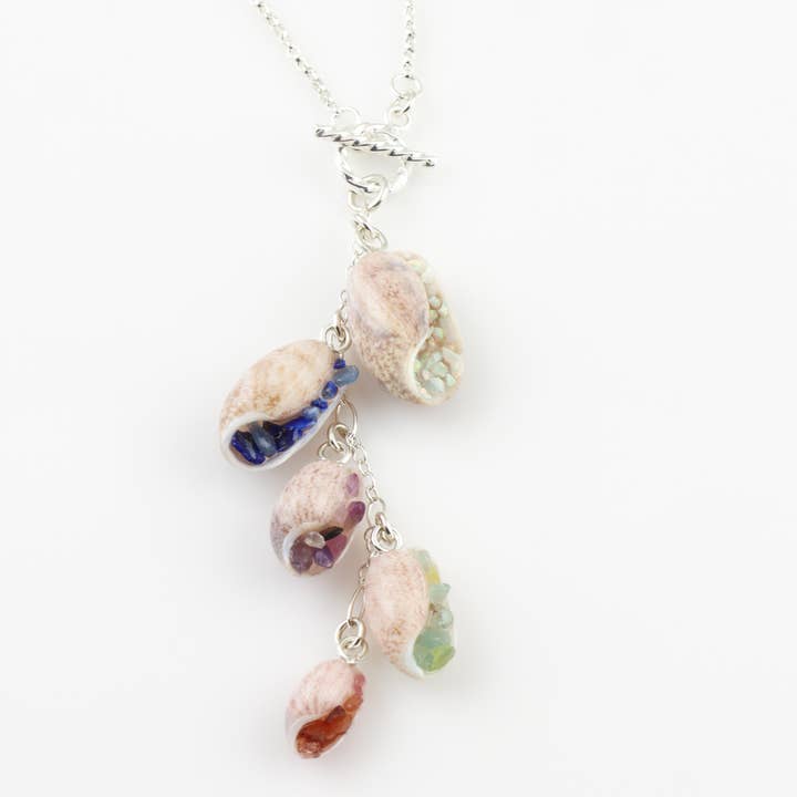 Long Bubble Shell Toggle Pendant for wholesale by Set Adrift Designs