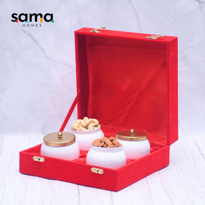 Blanc Contenants à fruits secs - Coffret cadeau royal, lot de 2 et 4 en vente sur Faire2