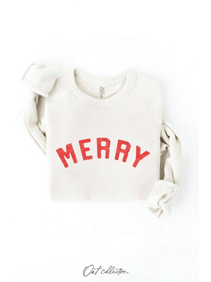 OAT COLLECTIVE - Wholesale Graphic Sweatshirt - Women's - MERRY Graphic Sweatshirt