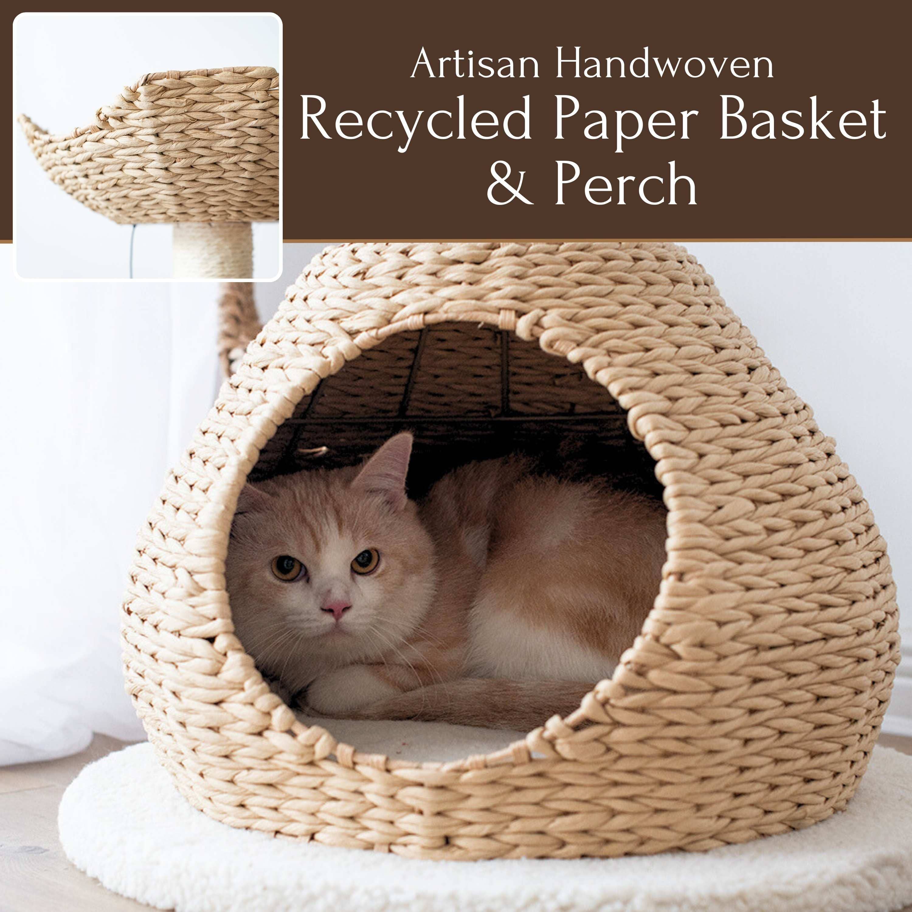 PetPals Group - Wholesale Pet Scratcher - Cat - PetPals Walk Up Cat Tree with Fleece Perch, Handwoven Basket6